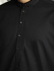 BLACK VELVET APPLIQUE KAMEEZ SHALWAR