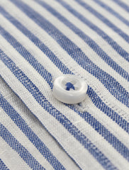 BLUE-WHITE STRIPE LINEN SHIRT