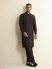 BROWN APPLIQUE EMBELLISHED KAMEEZ SHALWAR-S