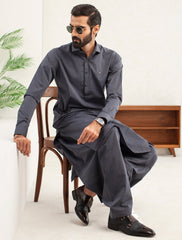 GRAY TEXTURE KAMEEZ SHALWAR
