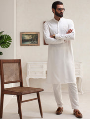 OFF-WHITE EMBROIDERED KURTA PAJAMA