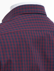MOROON & NAVY GINGHAM SHIRT