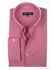 RED CHECKERED DRESS SHIRT