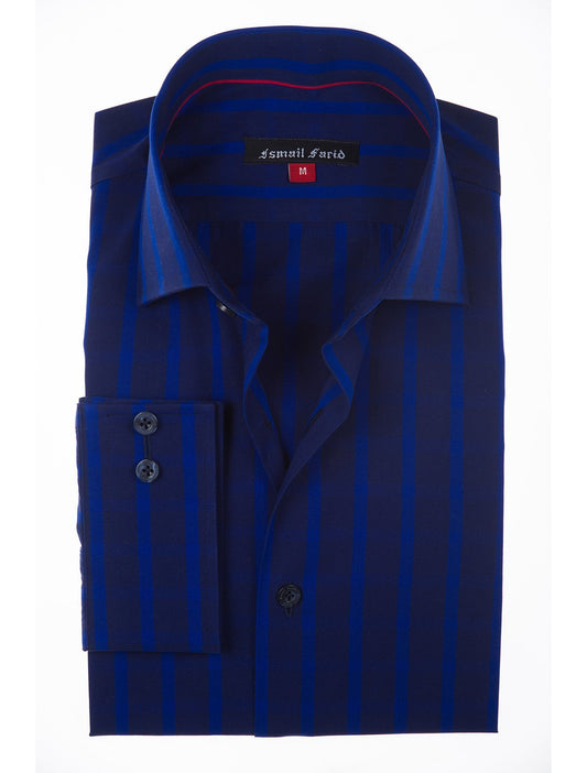 Navy and royal blue checkered shirt