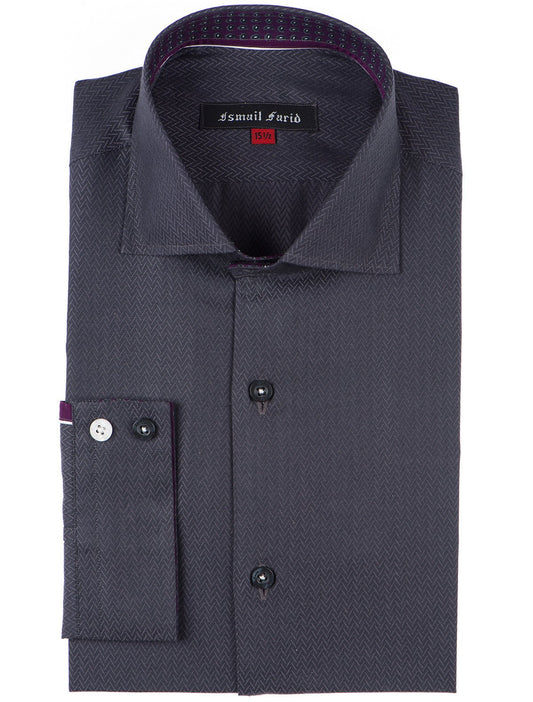GREY TEXTURED DRESS SHIRT