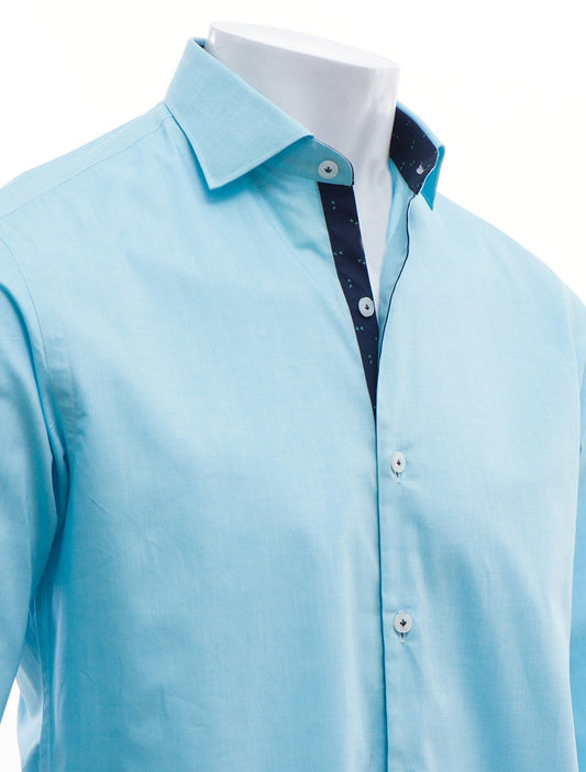 TURQUOISE BLUE SMART-CASUAL SHIRT