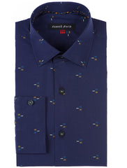 NAVY DOBBY SHIRT