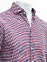 NAVY-RED HOUNDSTOOTH SHIRT