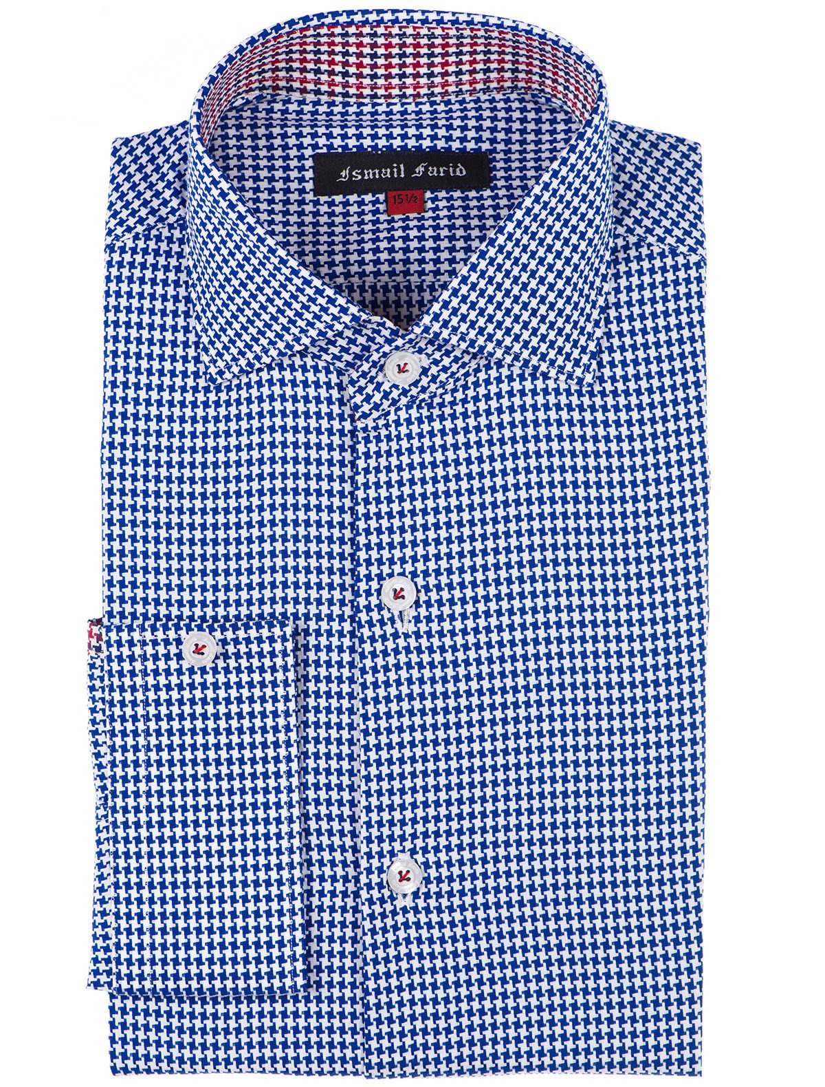 BLUE & WHITE HOUNDSTOOTH SHIRT