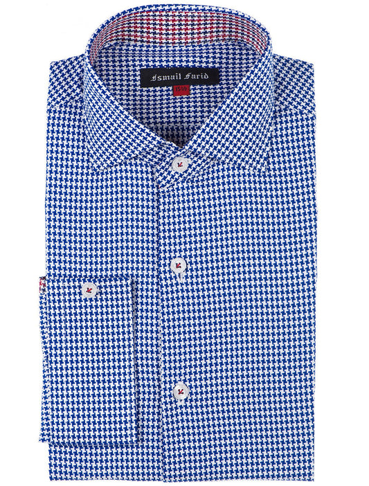 BLUE & WHITE HOUNDSTOOTH SHIRT
