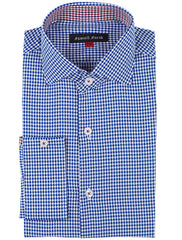 BLUE & WHITE HOUNDSTOOTH SHIRT