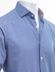 BLUE & WHITE HOUNDSTOOTH SHIRT