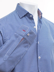 BLUE & WHITE HOUNDSTOOTH SHIRT