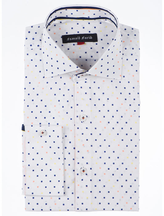 WHITE TEXTURED DRESS SHIRT