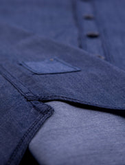 DENIM SHIRT WITH POINTED COLLAR