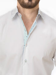 WHITE SHIRT WITH PRINTED COLLAR