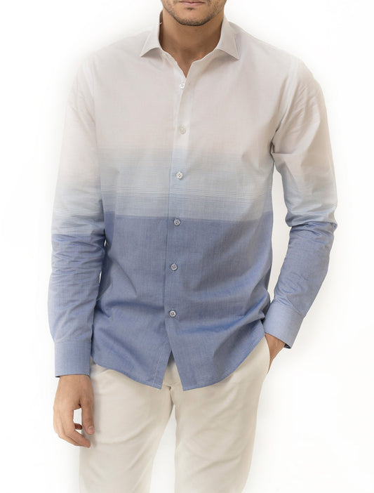 WHITE–BLUE FADE OUT SHIRT