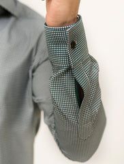GREEN HOUNDSTOOTH PRINTED SHIRT