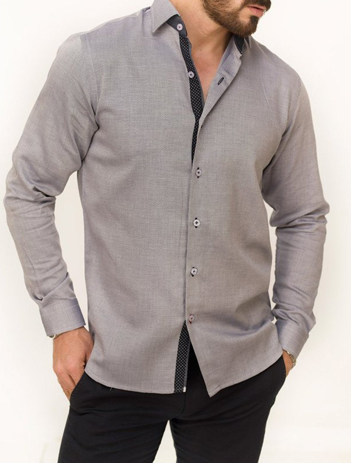 GREY PRINTED SHIRT