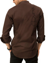 BROWN EMBROIDED SHIRT