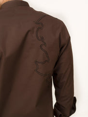 BROWN EMBROIDED SHIRT