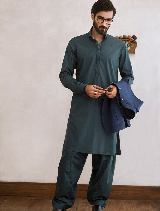 GREENISH BLUE KAMEEZ SHALWAR