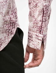 WHITE & MAROON ABSTRACT PRINT SHIRT