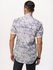 BLUE- SKETCH PRINT SHIRT