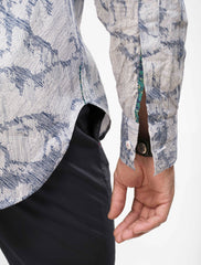 BLUE- SKETCH PRINT SHIRT