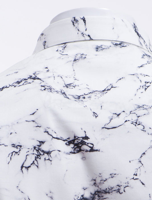 white marble print SHIRT