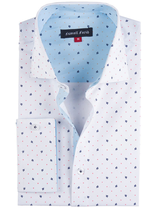 WHITE & BLUE PRINTED SHIRT