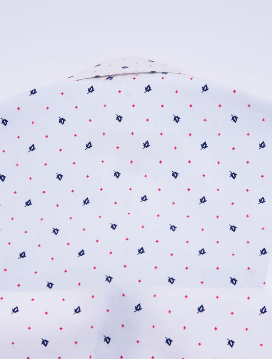 WHITE & BLUE PRINTED SHIRT