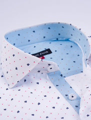 WHITE & BLUE PRINTED SHIRT