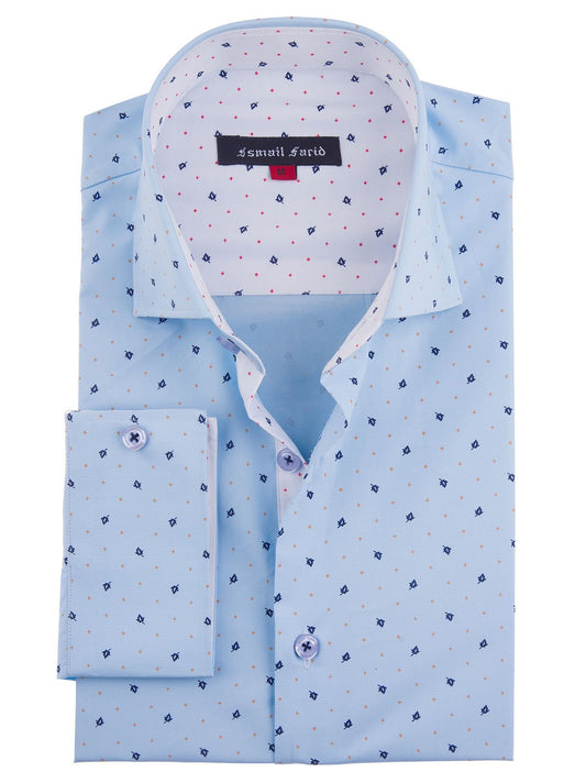 WHITE & BLUE PRINTED SHIRT