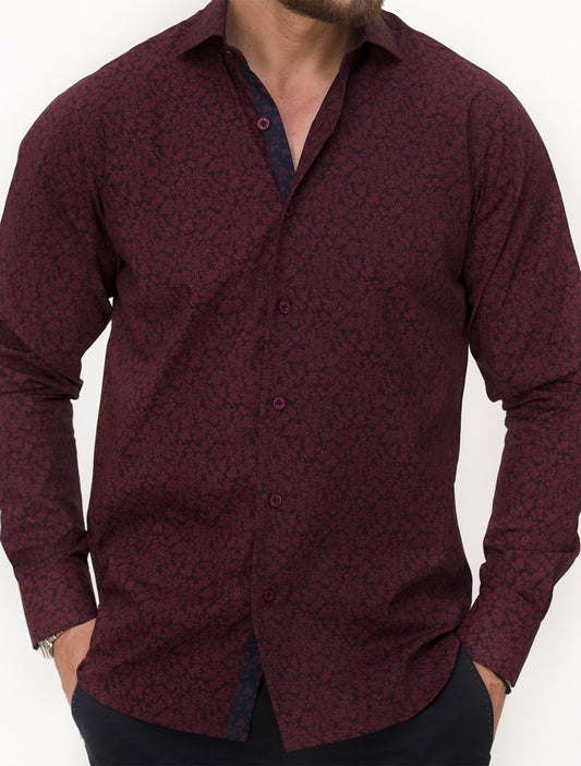 MAROON FLORAL PRINT SHIRT