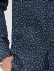 NAVY BLUE FLORAL PRINT SHIRT