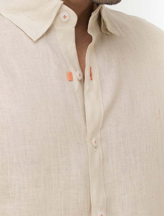 LIGHT BEIGE LINEN SHIRT