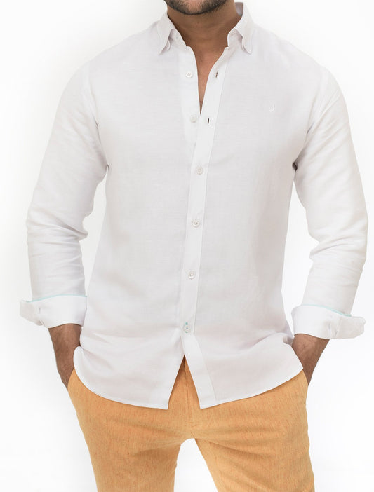 SUMMER WHITE LINEN SHIRT