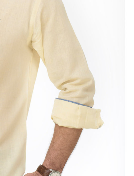SUMMER YELLOW LINEN SHIRT