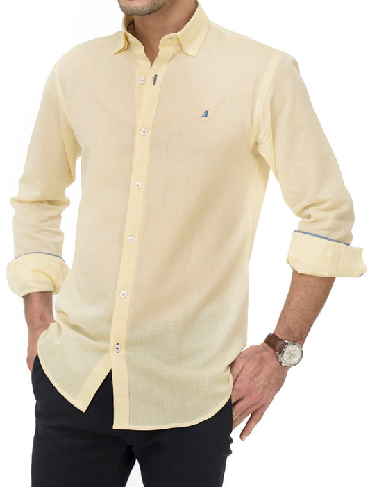 SUMMER YELLOW LINEN SHIRT