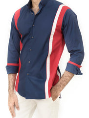 NAVY AND RED DESIGN SHIRT