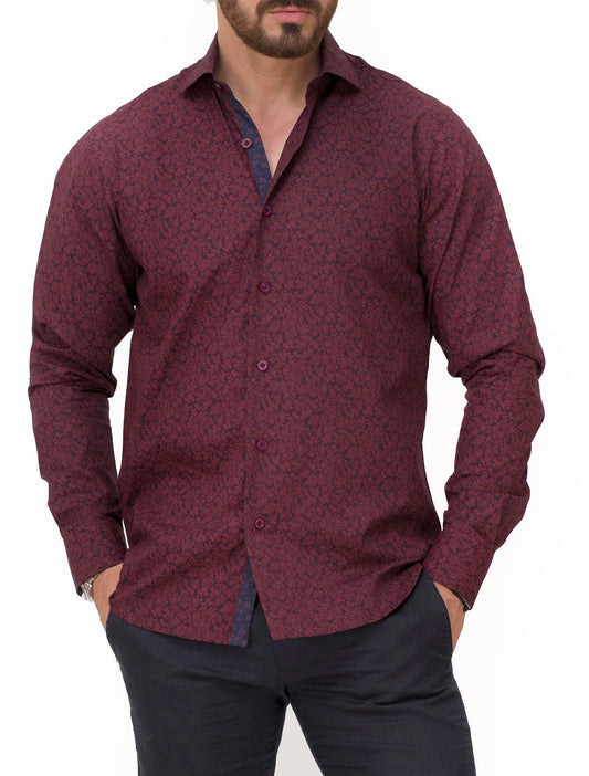 MAROON FLORAL PRINT SHIRT