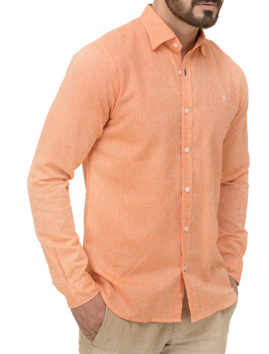 ORANGE LINEN SHIRT