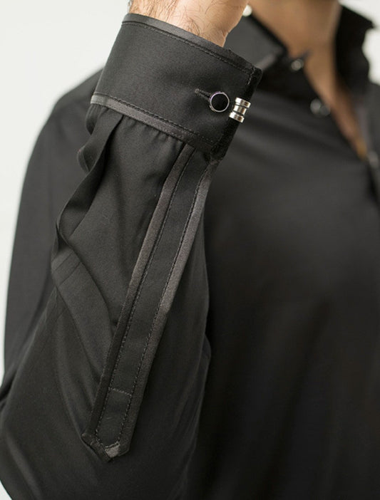 BLACK WITH VELVET TRIMS