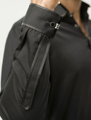 BLACK WITH VELVET TRIMS