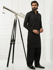 BLACK WITH VELVET TRIMS