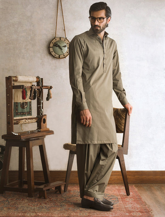 OLIVE GREEN KAMEEZ SHALWAR