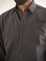 CHARCOAL GREY KAMEEZ SHALWAR