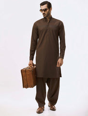 BROWN FRONT PANEL KAMEEZ SHALWAR