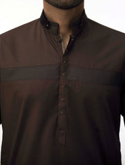 BROWN FRONT PANEL KAMEEZ SHALWAR